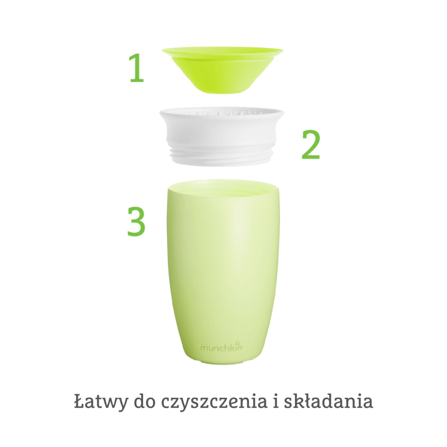 Kubek Miracle 360°, 296ml - zielony / Munchkin