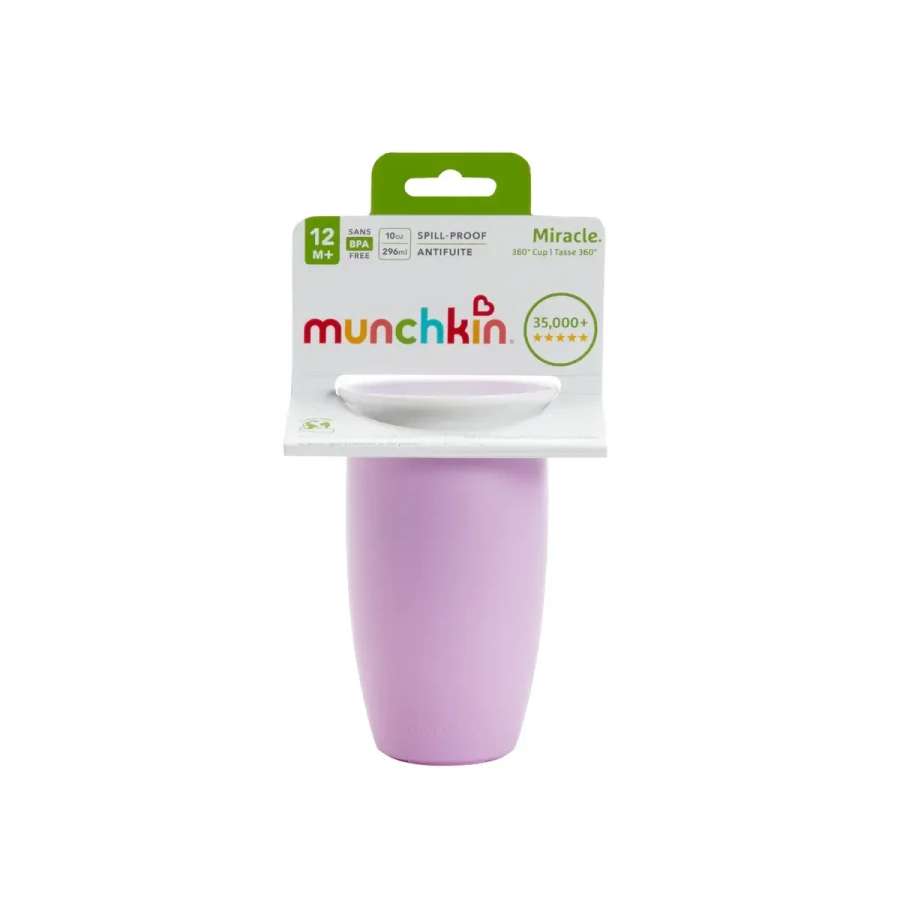 Kubek Miracle 360°, 296ml - fioletowy / Munchkin
