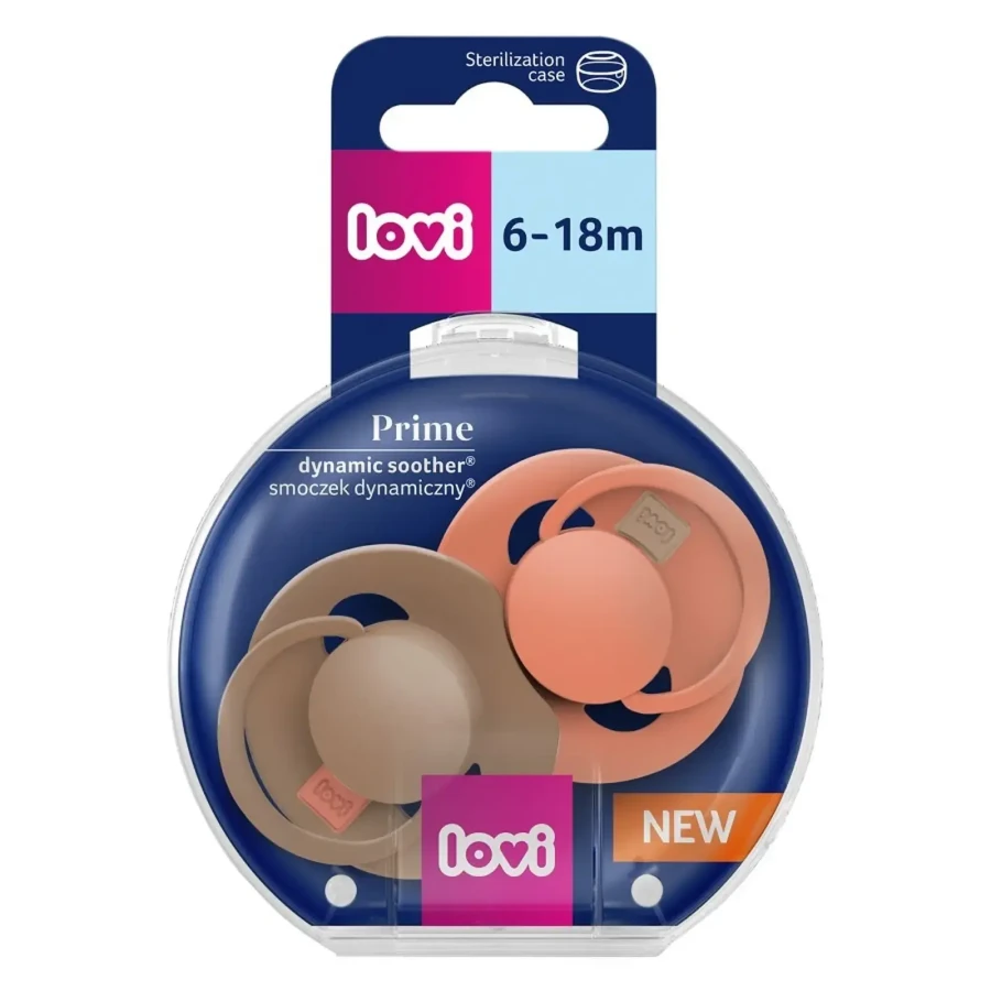 Smoczek silikonowy dynamiczny LOVI Prime, 2szt. - Granola, Orange / Lovi