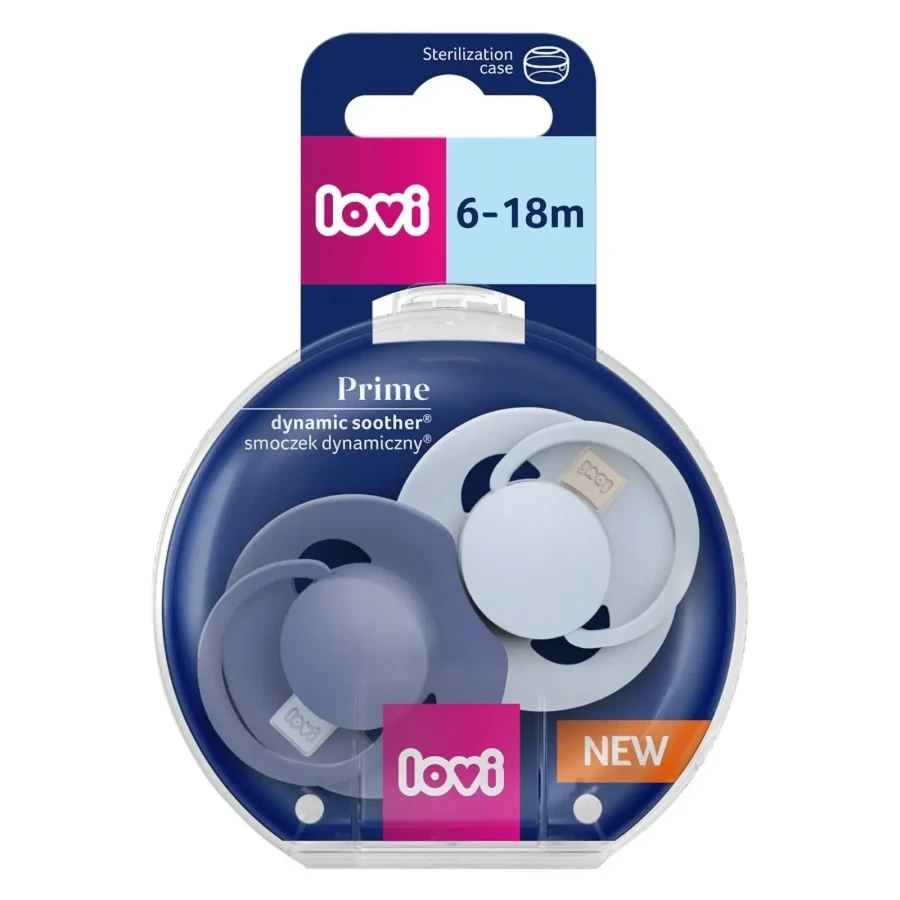 Smoczek silikonowy dynamiczny LOVI Prime, 2szt. - Baby Blue, Blue / Lovi