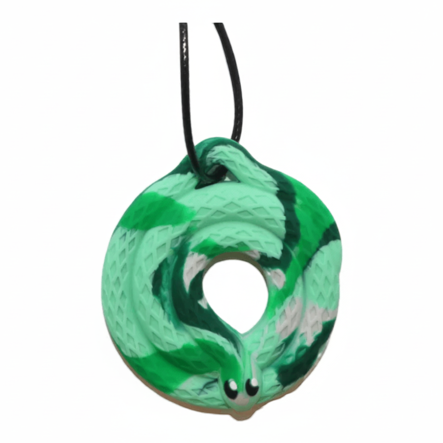 Gryzak terapeutyczny, antystresowy naszyjnik - Leśny Wąż / Jellystone