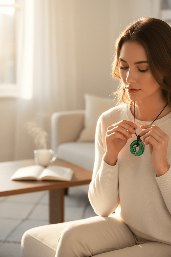 Gryzak terapeutyczny, antystresowy naszyjnik - Leśny Wąż / Jellystone