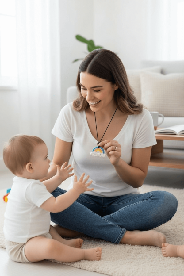 Gryzak terapeutyczny, antystresowy naszyjnik - Chmurka / Jellystone