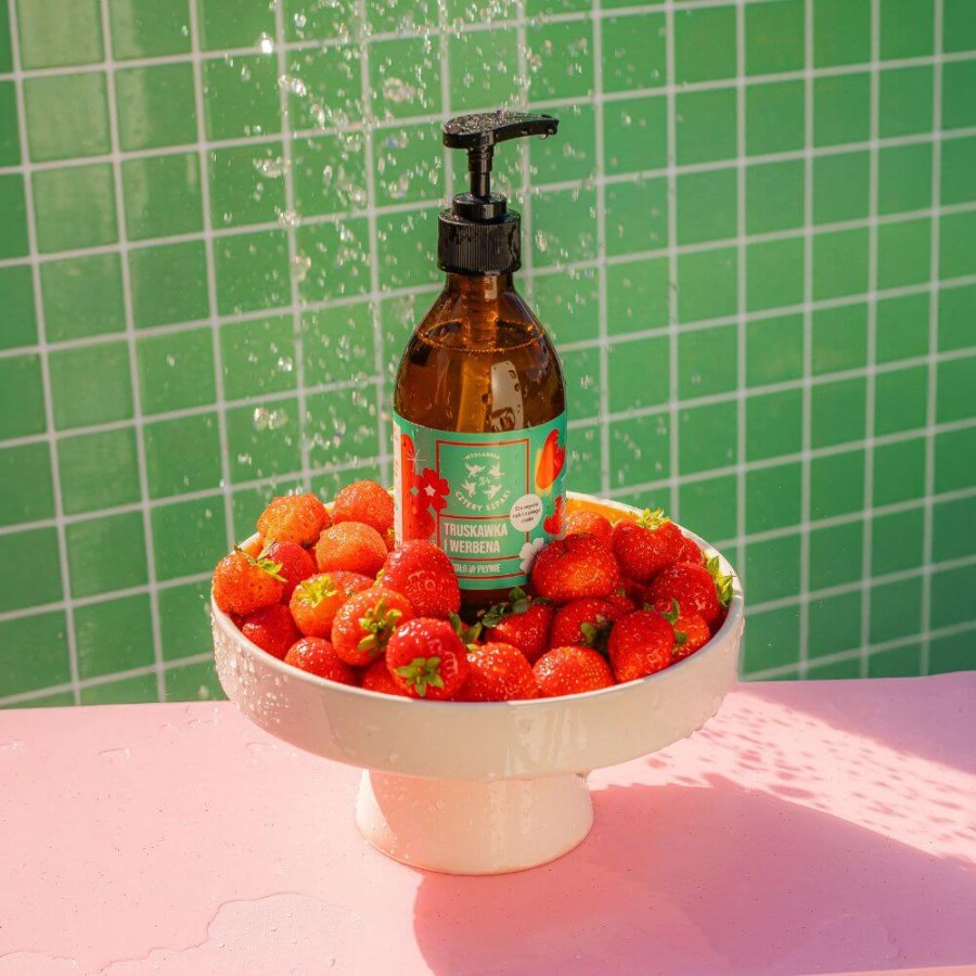 Truskawka i Werbena - naturalne mydło w płynie, 300 ml / Mydlarnia Cztery Szpaki