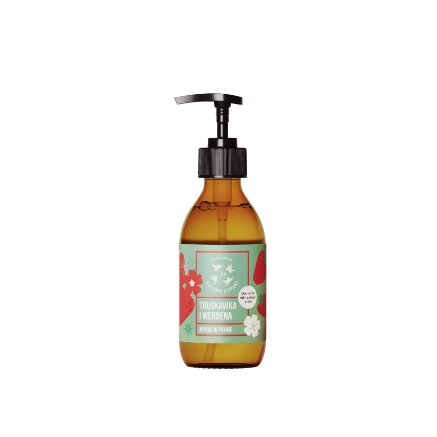 Truskawka i Werbena - naturalne mydło w płynie, 300 ml / Mydlarnia Cztery Szpaki