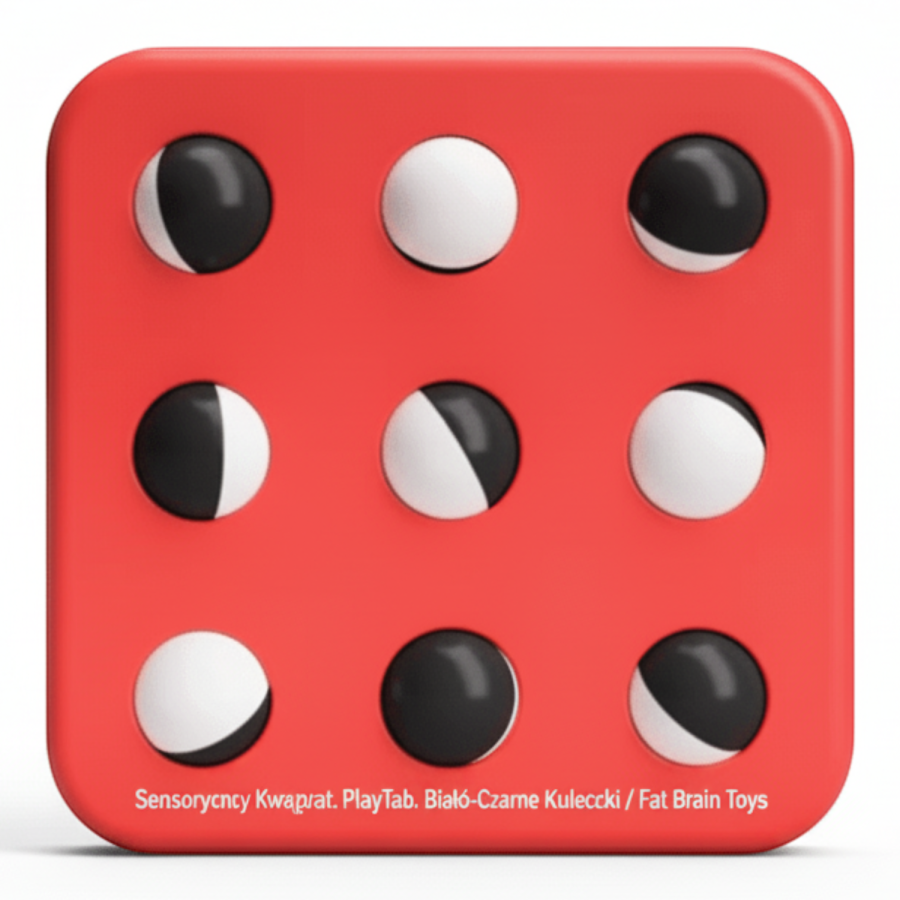 Sensoryczny Kwadrat. PlayTab. Biało-Czarne Kuleczki / Fat Brain Toys