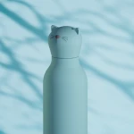 Butelka termiczna ze słomką Bestie, 460 ml - Kot / Asobu