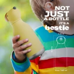Butelka termiczna ze słomką Bestie, 460 ml - Pies / Asobu