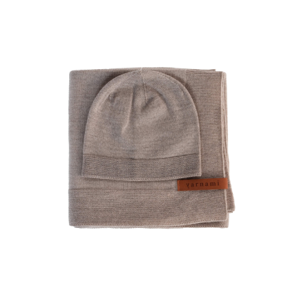 Zestaw merino Cozy - delikatny brąz / Yarnami