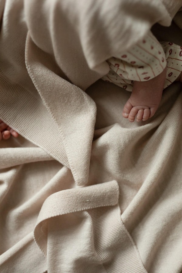 Kocyk Merino Cozy - piaskowy / Yarnami