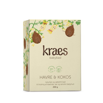 Naturalny proszek do kąpieli Owies & Kokos, 200g / Kraes