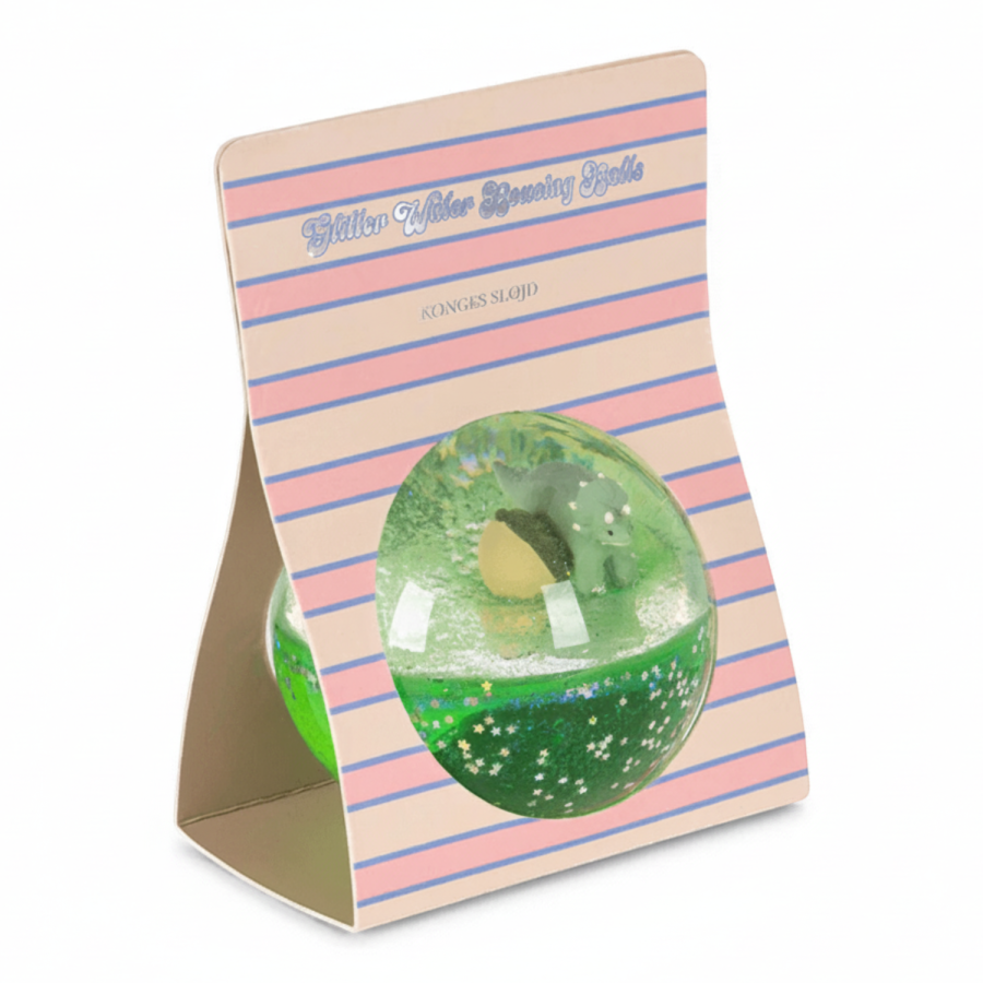 Duża piłeczka brokatowa z figurkami - lemon / Konges slojd