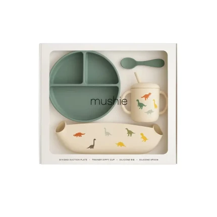 Zestaw obiadowy - Dinosaurs / Mushie