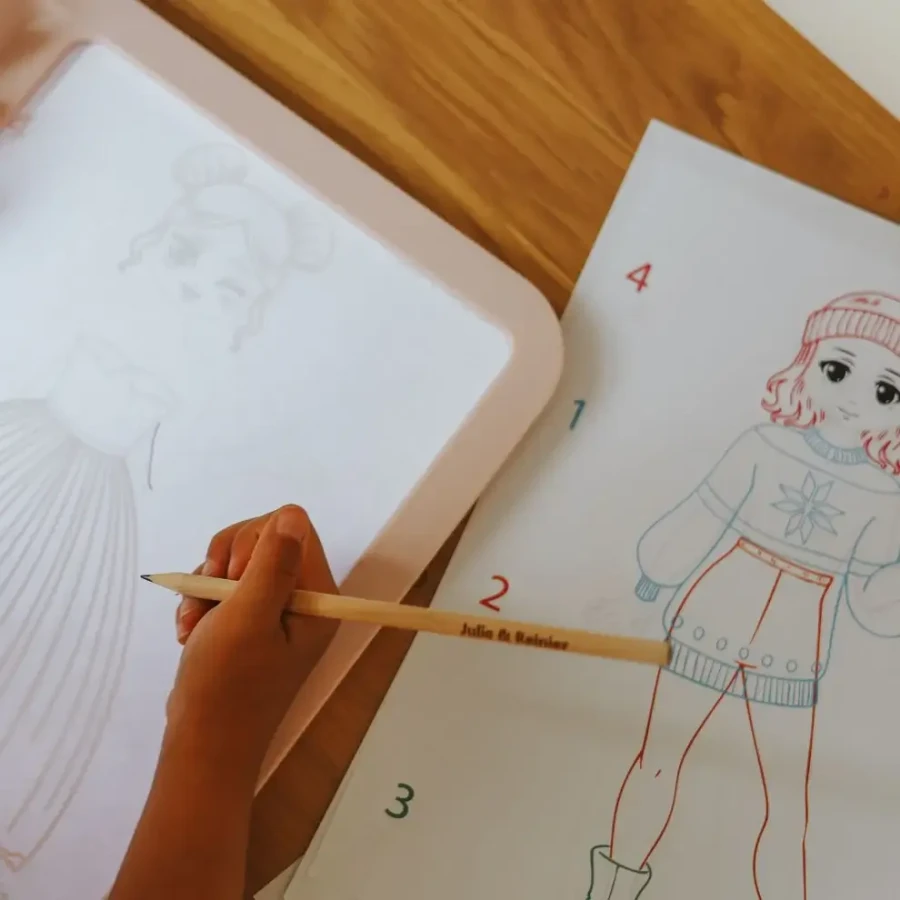 Podświetlany tablet do nauki pisania i rysowania KIDYDRAW-PRO - rózowy / Kidywolf