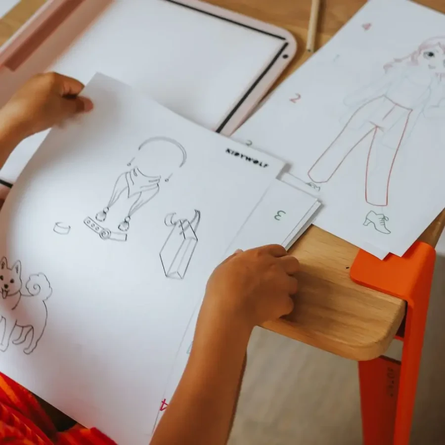 Podświetlany tablet do nauki pisania i rysowania KIDYDRAW-PRO - rózowy / Kidywolf