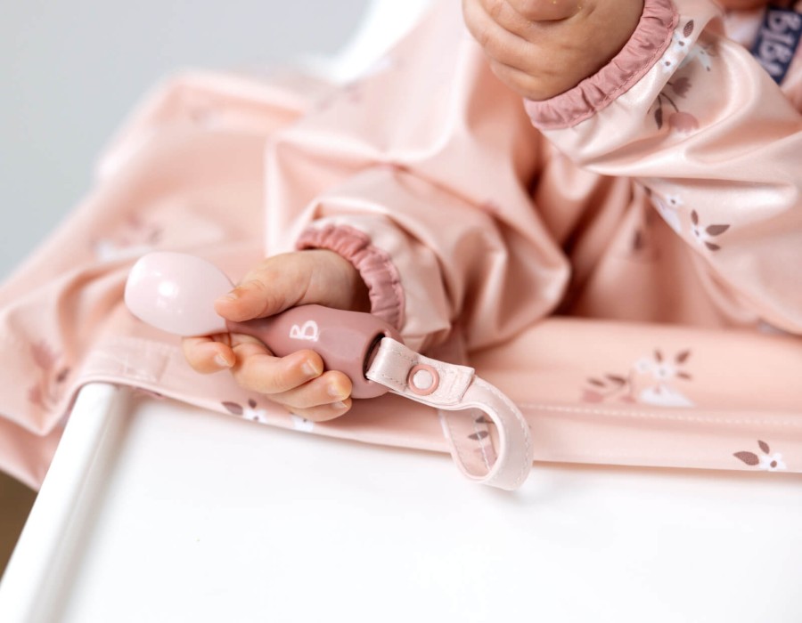 Łyżeczka i widelec z możliwością doczepienia do śliniaka - Blush / BiBADO