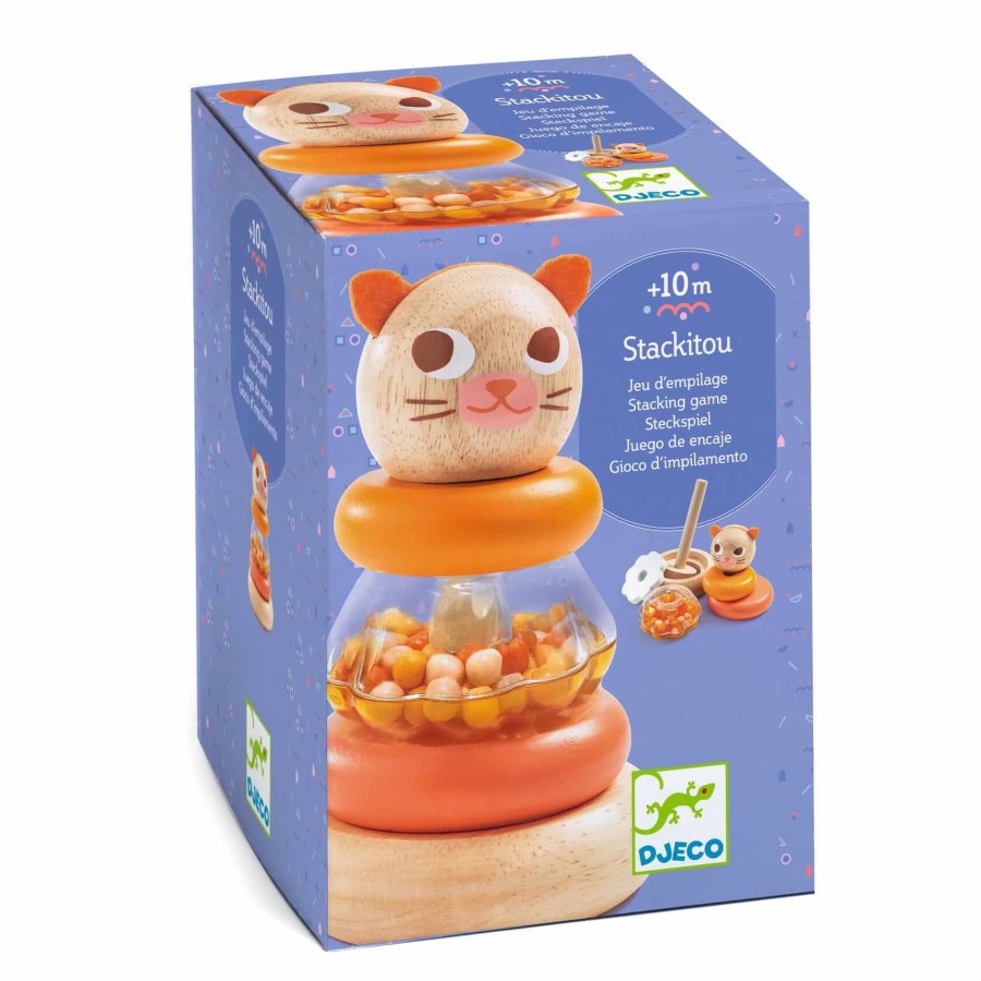 Drewniana układanka wieża KOTEK / Djeco