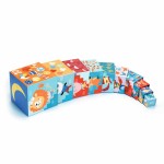 Układanka z kartonowych kostek PLAŻA / Djeco