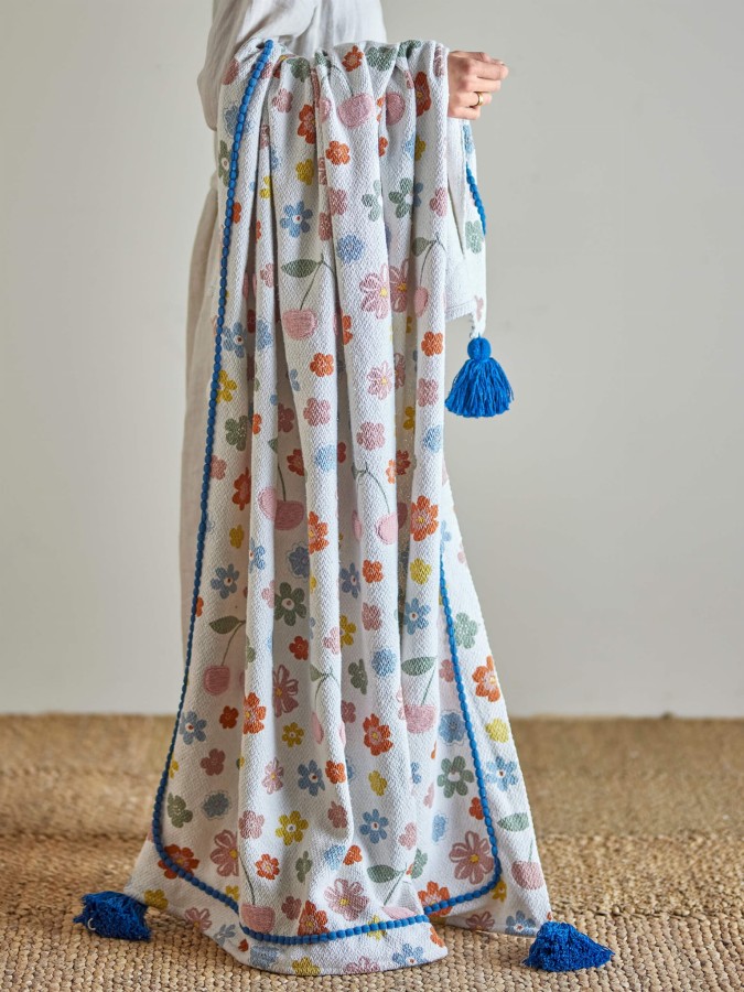 Bawełniana narzuta Cherry - Multi, 160x130 cm / Bloomingville Mini