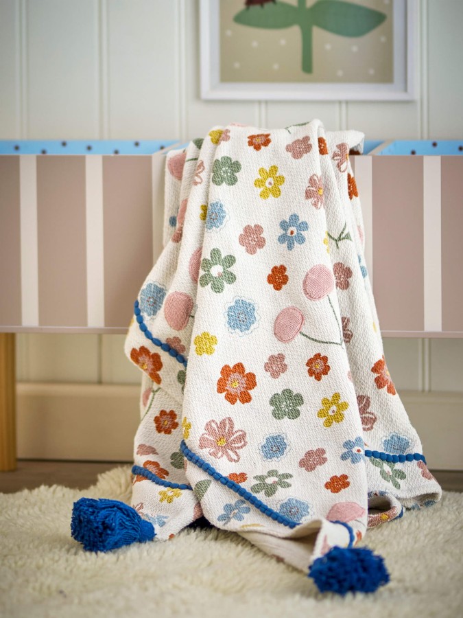 Bawełniana narzuta Cherry - Multi, 160x130 cm / Bloomingville Mini