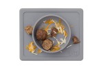 Silikonowa miseczka z podkładką 2w1 Mini Bowl szara / EZPZ
