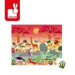 Puzzle obserwacyjne w walizce Rezerwat zwierząt 54 elementy 5+ / Janod