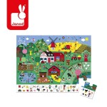 Puzzle obserwacyjne w walizce Farma 24 elementy 3+ / Janod