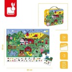 Puzzle obserwacyjne w walizce Farma 24 elementy 3+ / Janod