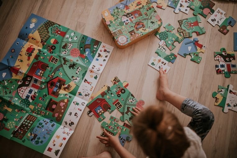 Puzzle obserwacyjne w walizce Farma 24 elementy 3+ / Janod