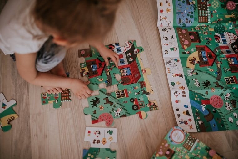 Puzzle obserwacyjne w walizce Farma 24 elementy 3+ / Janod