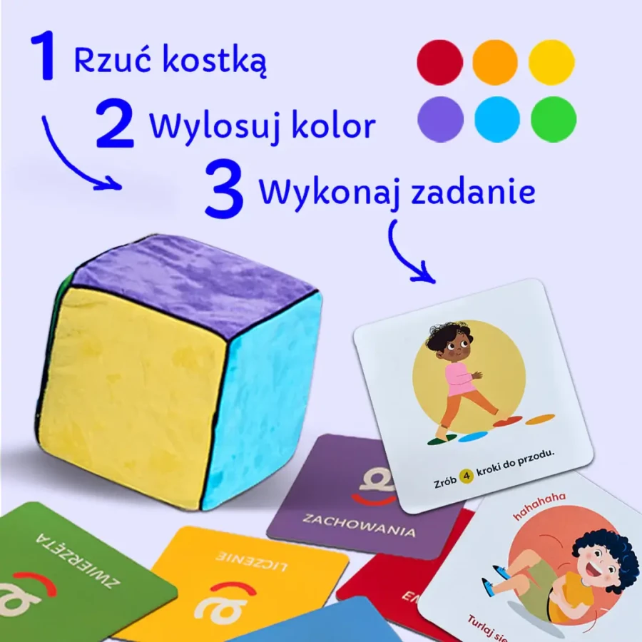 Karty do kostki aktywności - nauka przez zabawę 1+ mini e-book 2+ / rozwojowa mama
