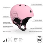 Kask narciarski zimowy XXS-S dzieci 1+ Rose / Scootandride