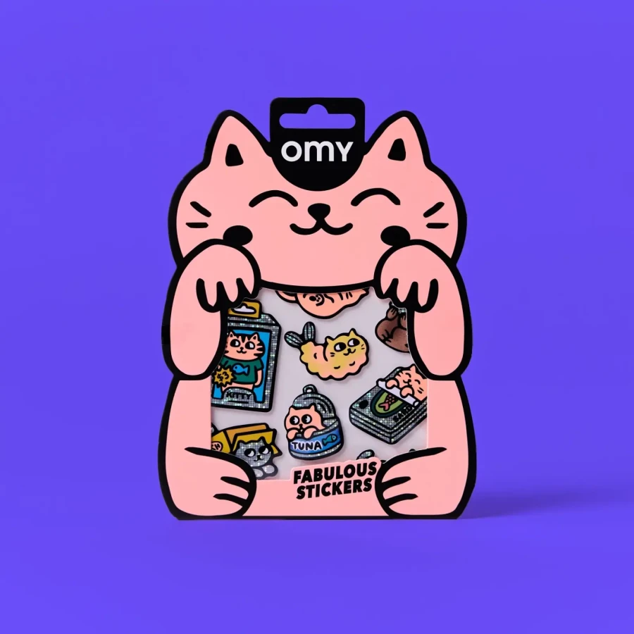 Odlotowe winylowe naklejki - BIG KITTY / OMY