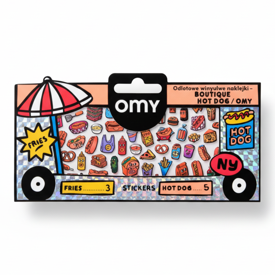 Odlotowe winylowe naklejki - BOUTIQUE HOT DOG / OMY