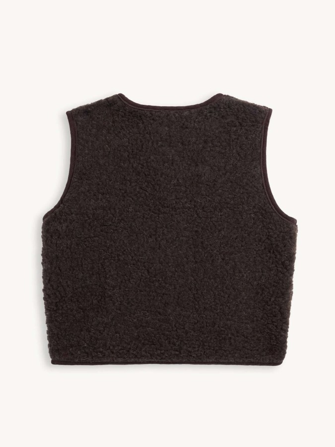 Dziecięca kamizelka merino - chocolate brown / Happymess
