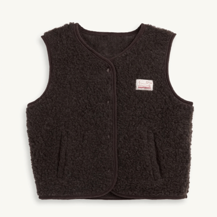 Dziecięca kamizelka merino - chocolate brown / Happymess