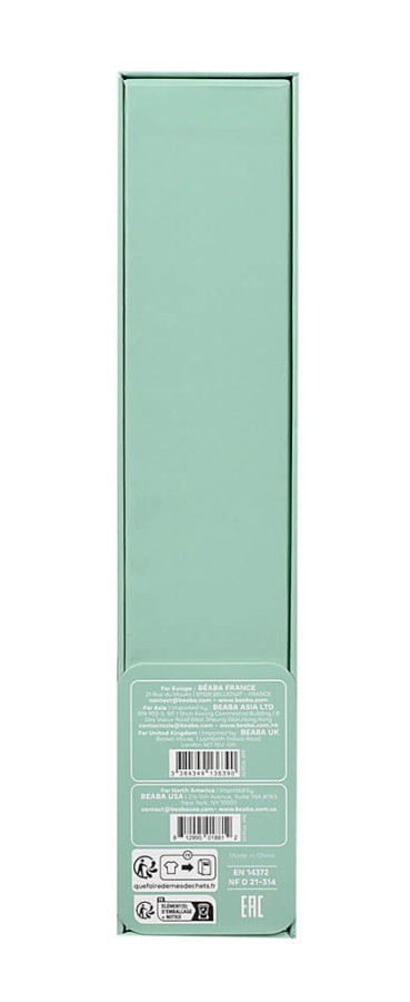 Zestaw prezentowy First Meals 3w1 (talerzyk + zestaw sztućców + śliniak) Sage green / Beaba