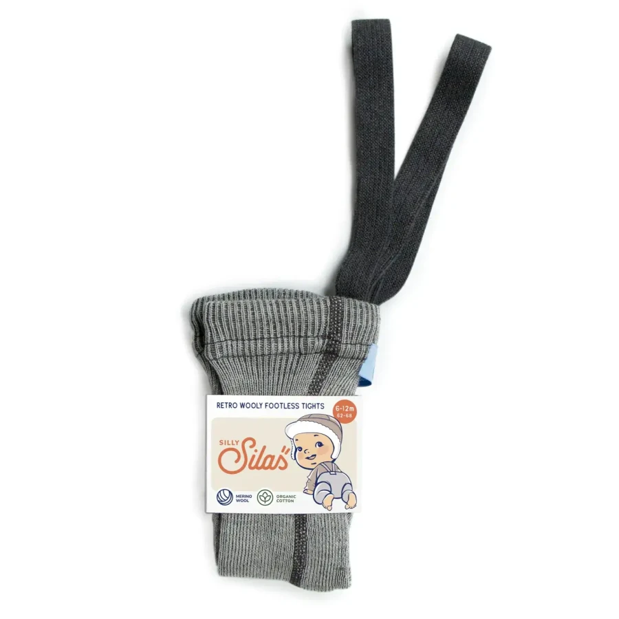 Rajstopki wełniane bez stópek Footless - Granite Grey / Silly Silas