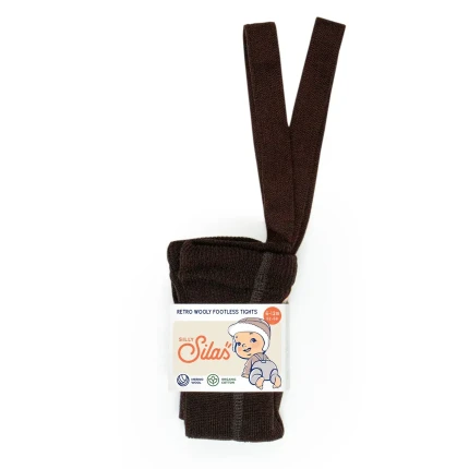 Rajstopki wełniane bez stópek Footless - Espresso Brown / Silly Silas