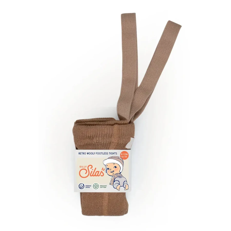 Rajstopki wełniane bez stópek Footless - Cappuccino Brown / Silly Silas