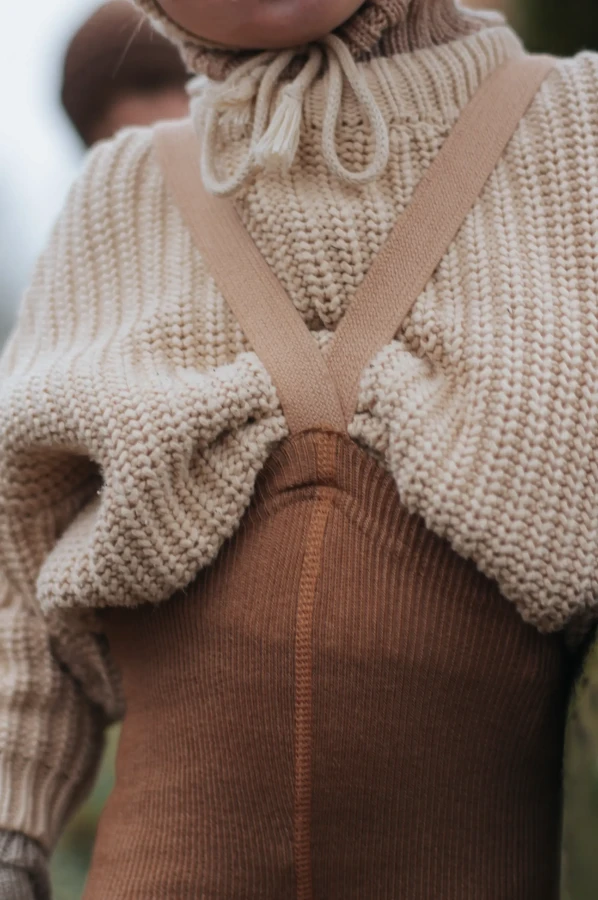 Rajstopki wełniane bez stópek Footless - Cappuccino Brown / Silly Silas