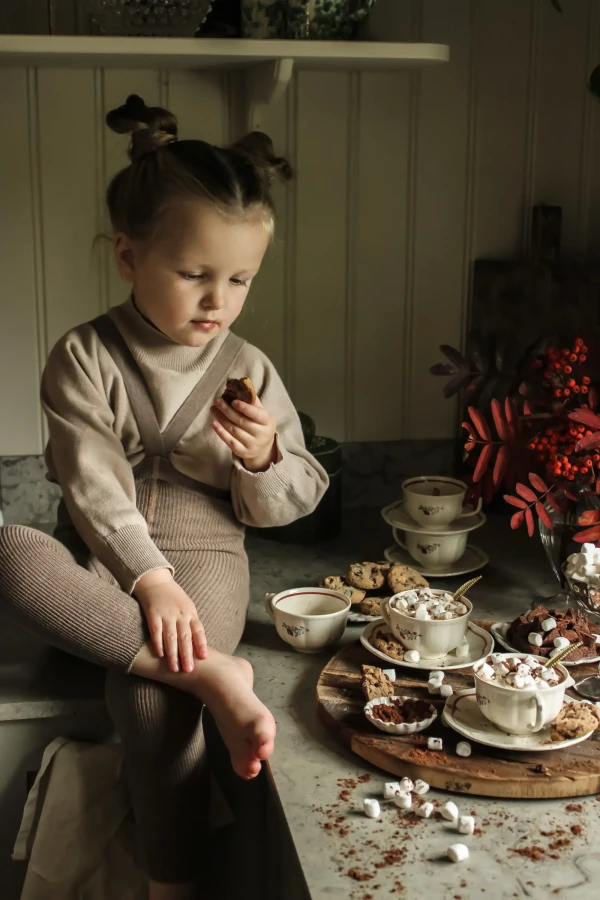 Rajstopki bawełniane bez stópek Footless - Cocoa Blend / Silly Silas