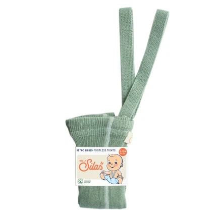 Rajstopki bawełniane bez stópek Footless - Matcha Oat Latte / Silly Silas