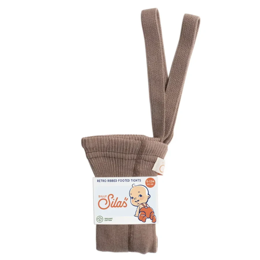 Rajstopki bawełniane ze stopkami Footed - Granola / Silly Silas