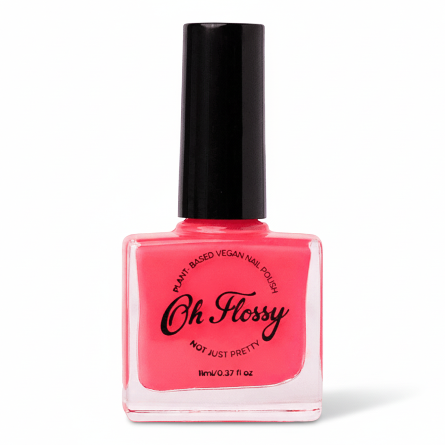 Lakier do paznokci Soczysty Róż, 12 ml, bio brokat, roślinna formuła / Oh Flossy