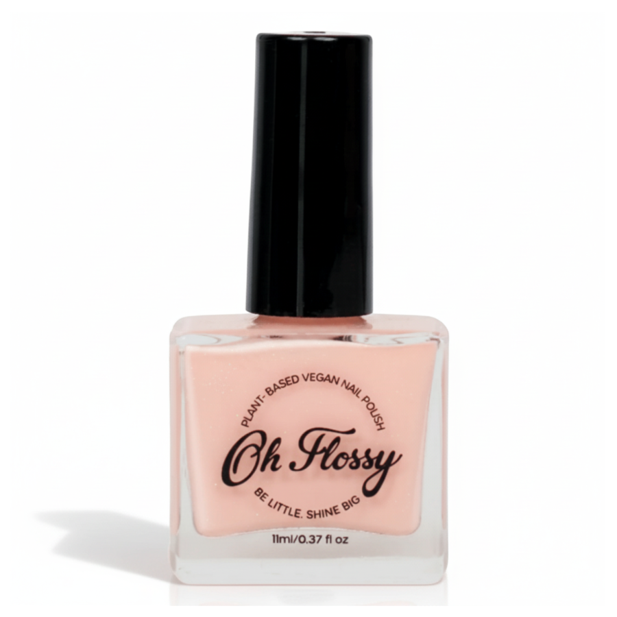 Lakier do paznokci Peach, 12 ml, bio brokat, roślinna formuła / Oh Flossy