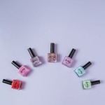 Lakier do paznokci Peach, 12 ml, bio brokat, roślinna formuła / Oh Flossy