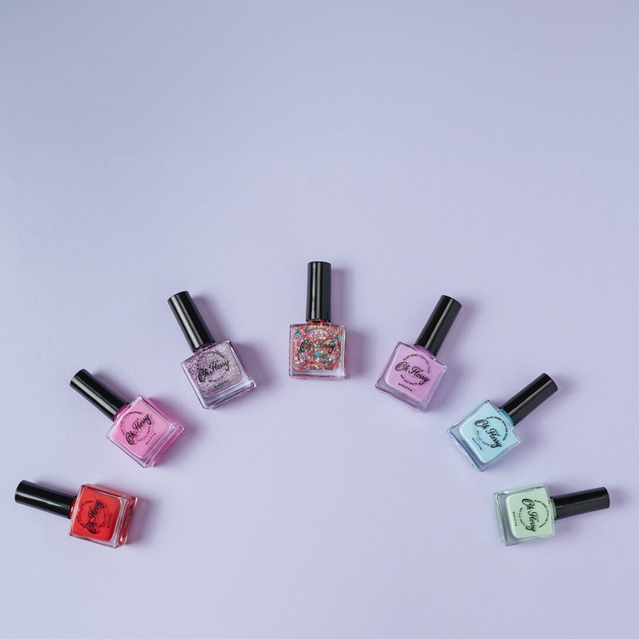 Lakier do paznokci Peach, 12 ml, bio brokat, roślinna formuła / Oh Flossy