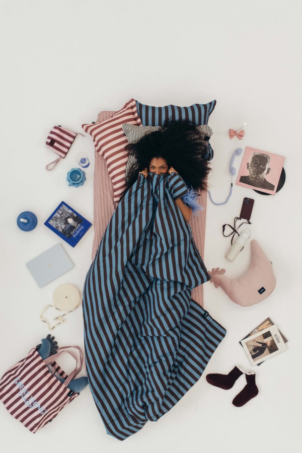 Komplet pościeli bawełnianej - STRIPES BLUE / La Millou