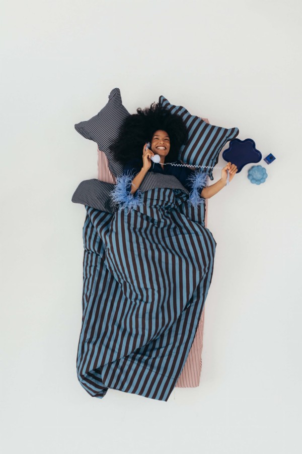 Komplet pościeli bawełnianej - STRIPES BLUE / La Millou